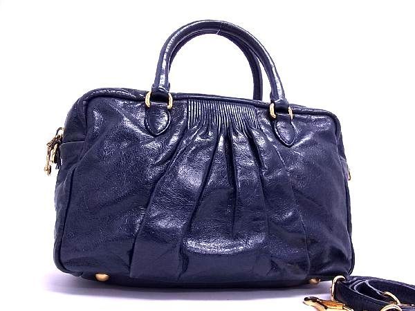 1円 □美品□ miumiu ミュウミュウ レザー 2WAY ハンドバッグ 