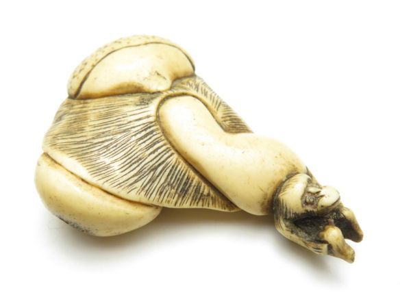 3635】コレクション／鹿角 サル根付／検＝印籠／お締め17g（初品・買取