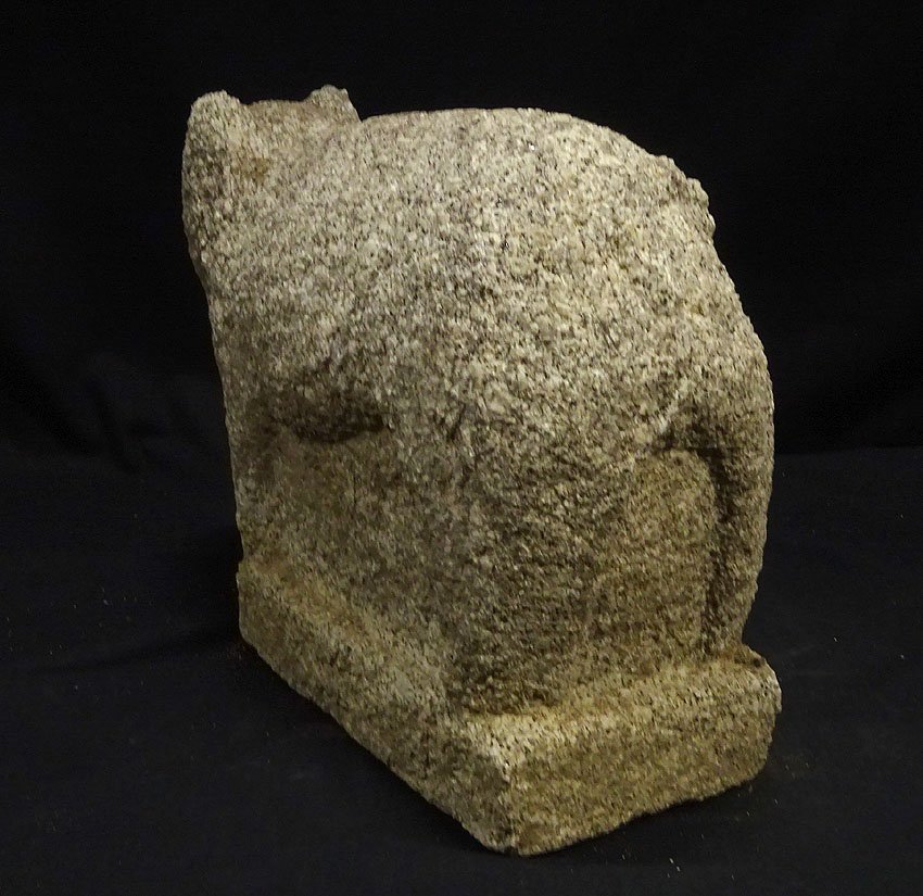 緑屋hc■ 時代物　石彫 石像　犬 置物　重量19.5kg　李朝 御影石 道祖神 庭石　i9/8-6731/17-4#120_3