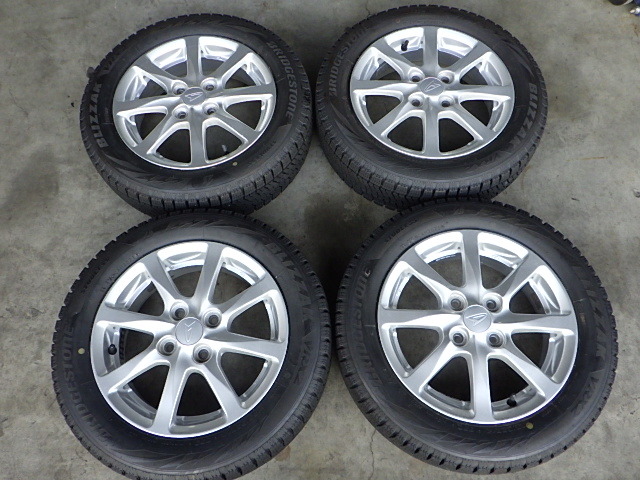 2110-189 ダイハツ アルミホイール＆スタッドレスタイヤ 155/65R14 2021年 4本セット(スタッドレスタイヤ)｜売買されたオークション情報、yahooの商品情報をアーカイブ公開 - オークファン 4穴