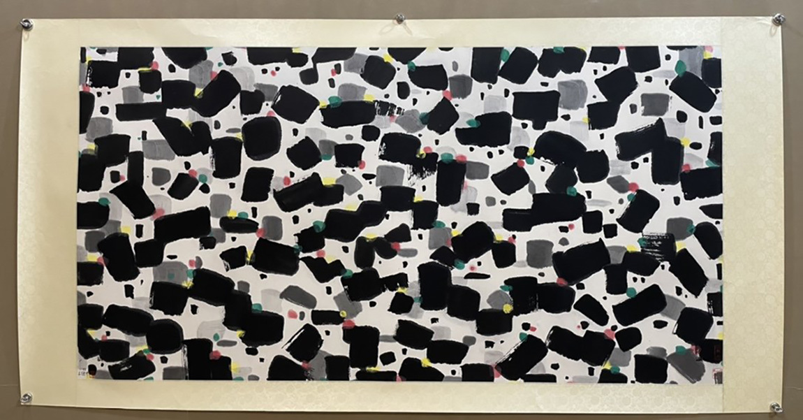 184中国古画 呉冠中・風景鏡片 水墨中国画巻物 肉筆逸品 肉筆保証