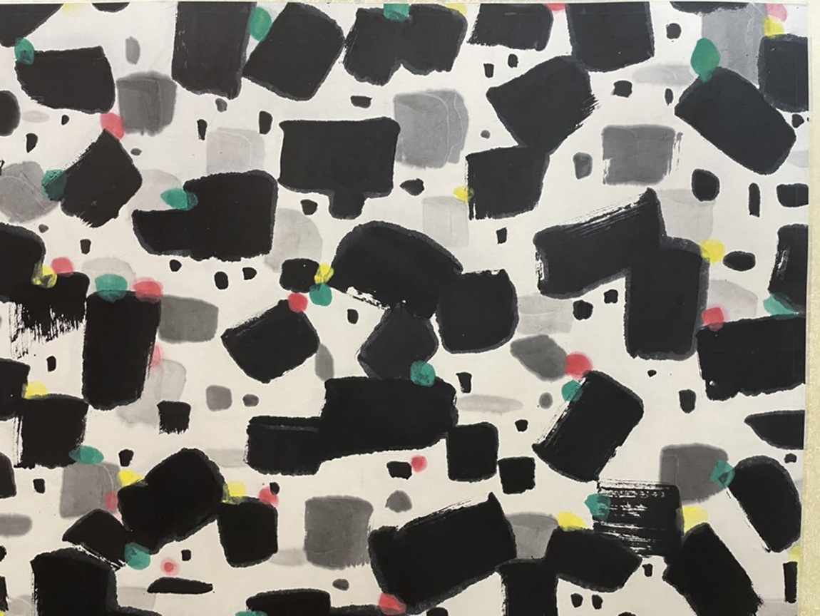 184中国古画 呉冠中・風景鏡片 水墨中国画巻物 肉筆逸品 肉筆保証