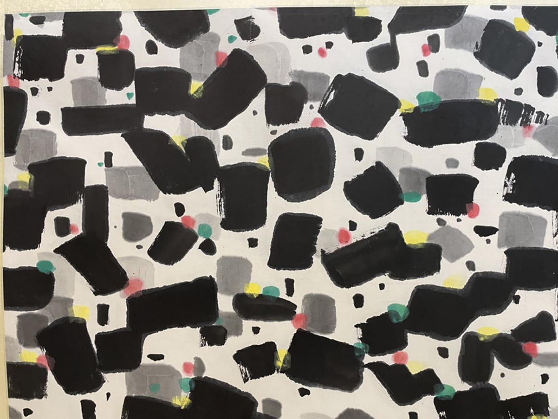 184中国古画 呉冠中・風景鏡片 水墨中国画巻物 肉筆逸品 肉筆保証