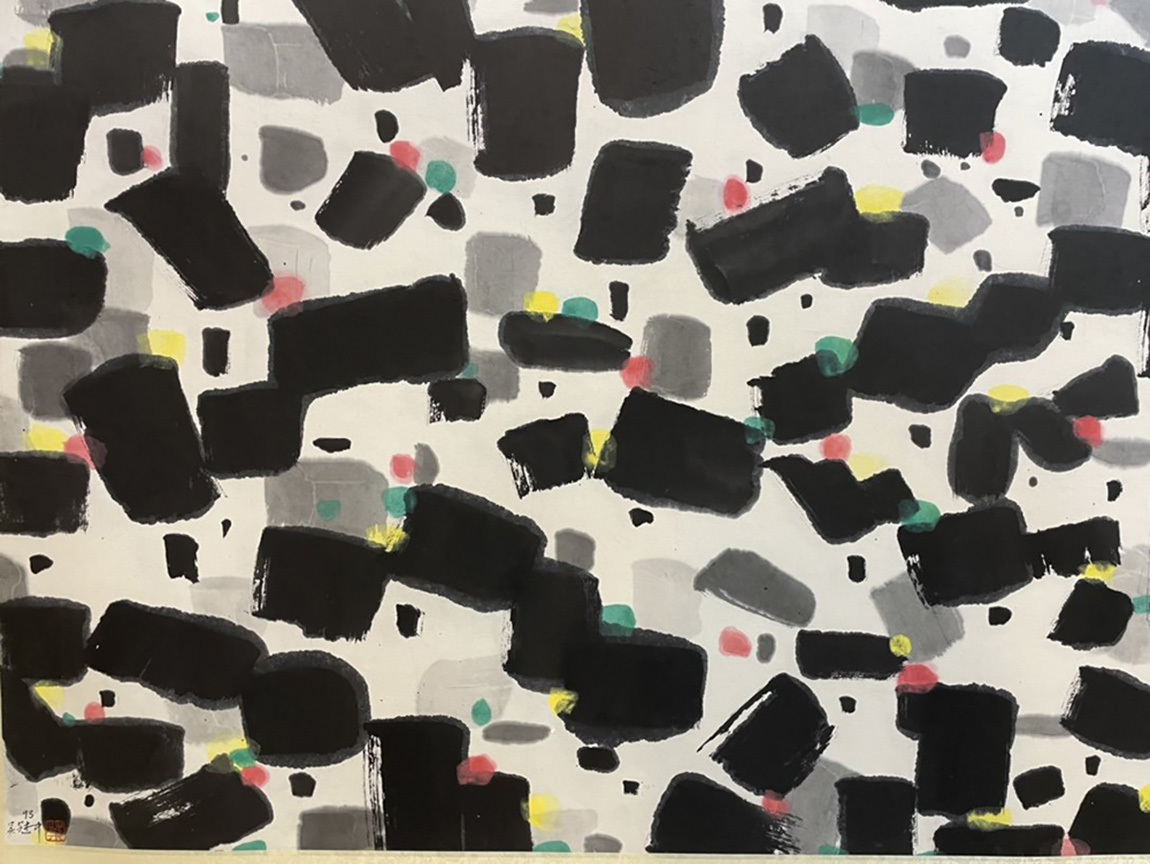 184中国古画 呉冠中・風景鏡片 水墨中国画巻物 肉筆逸品 肉筆保証