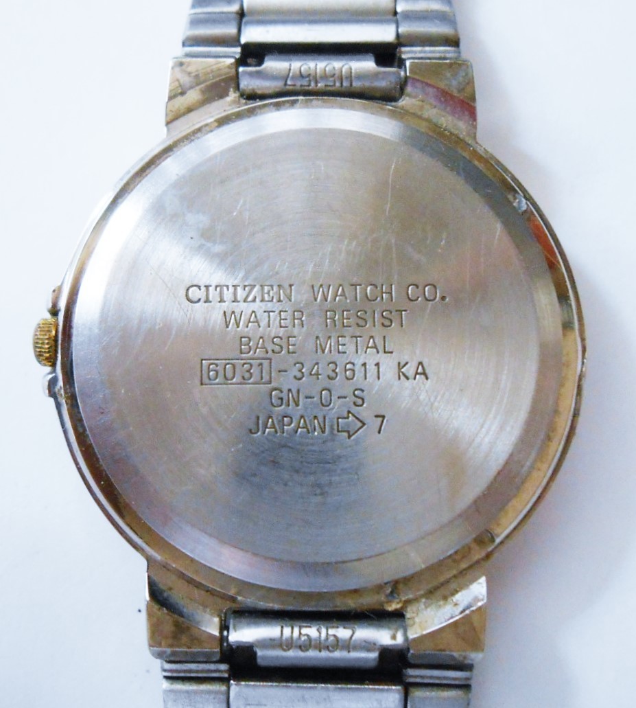 CITIZEN TBSロゴ入 クォーツ腕時計 6031-343611 正常稼働 シチズン 