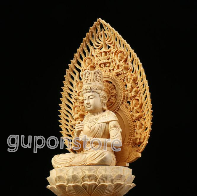 貴重古美術  仏教美術 木彫仏教　仏師で仕上げ品　三聖座像   開運風水 総檜材 大日如来座像 仏教工芸品 木彫仏教 精密彫刻 仏師で仕上げ品