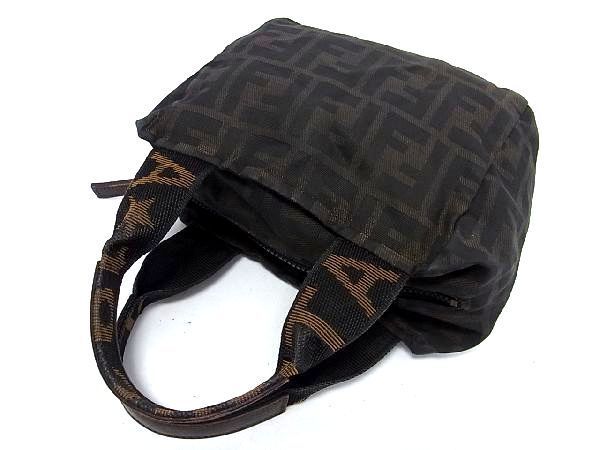 1円 FENDI フェンディ ズッカ柄 ナイロン ハンドバッグ ミニバッグ