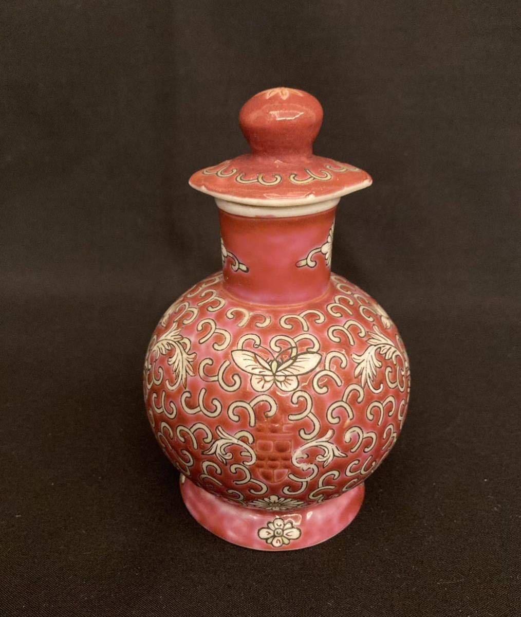 景徳鎮　粉彩徳利　茶器　茶道具　色絵唐物　_1