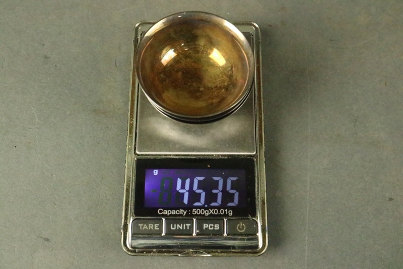 純銀製 鎚目 純銀盃・純銀杯 三客 総重45g 純銀刻・純銀酒盃・猪口・ぐい呑み 酒器