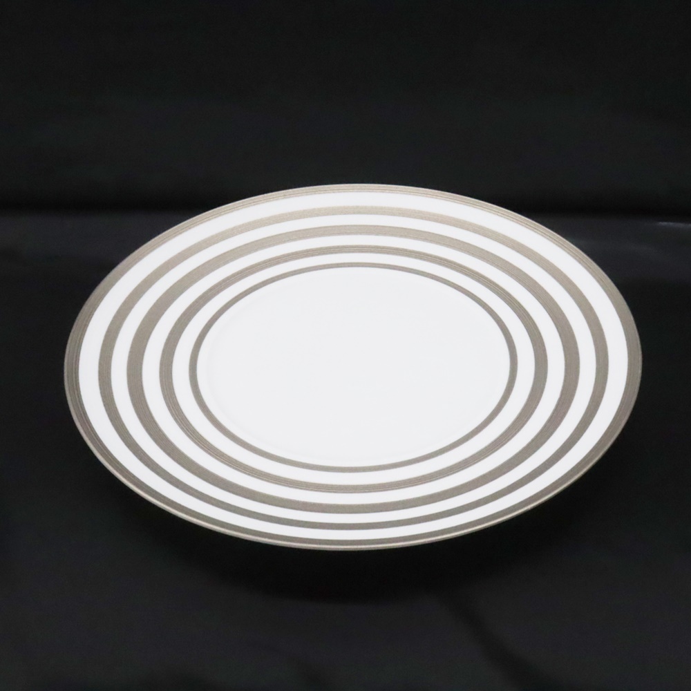 J.L Coquet ジャン・ルイ・コケ 食器 1枚 1枚メーカー直営 J.L Coquet ジャン ルイ コケ エミスフェール プレゼンテーションプレート 32cm プラチナストライプ 大皿 