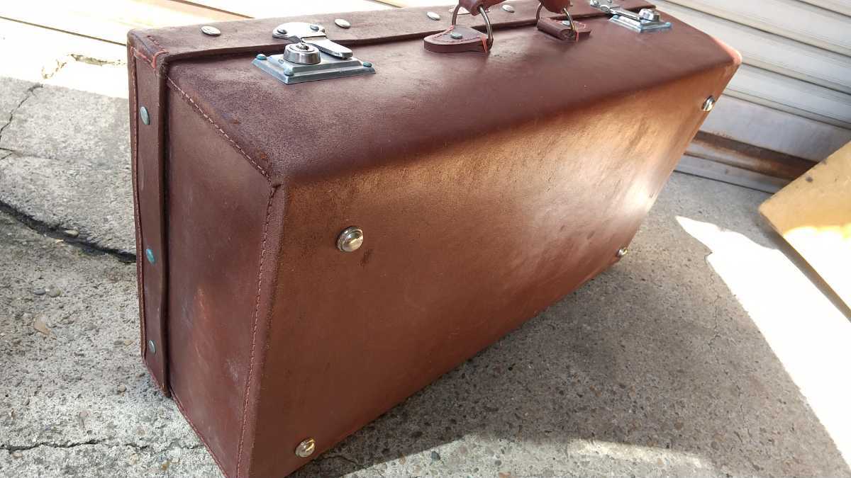 古いトランク 革皮製品 当時もの トランク 昭和レトロ アンティーク 横