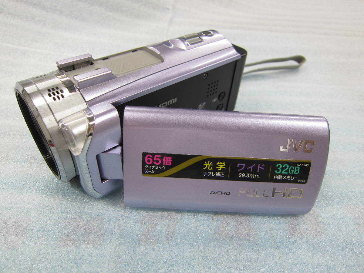 美品 JVCビデオカメラ Everio GZ-E765 バッテリー2個付き JVC GZ-E765電池2個付 GZ-E765 Everio 美品 純正バッテリー2個