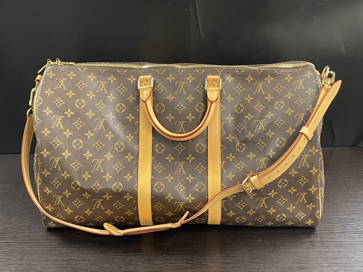 1円スタート LOUIS VUITTON / TH0977 ルイヴィトン キーポルバンドリエール55 モノグラム ボストンバッグ トラベルバッグ パドロック付き ルイヴィトン LOUIS モノグラム ハンドバッグ M51130 キーポル55