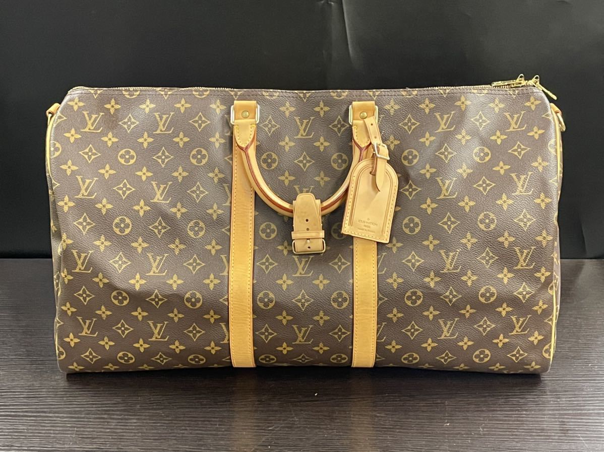 1円スタート LOUIS VUITTON / TH0977 ルイヴィトン キーポルバンドリエール55 モノグラム ボストンバッグ トラベルバッグ パドロック付き ルイヴィトン LOUIS モノグラム ハンドバッグ M51130 キーポル55