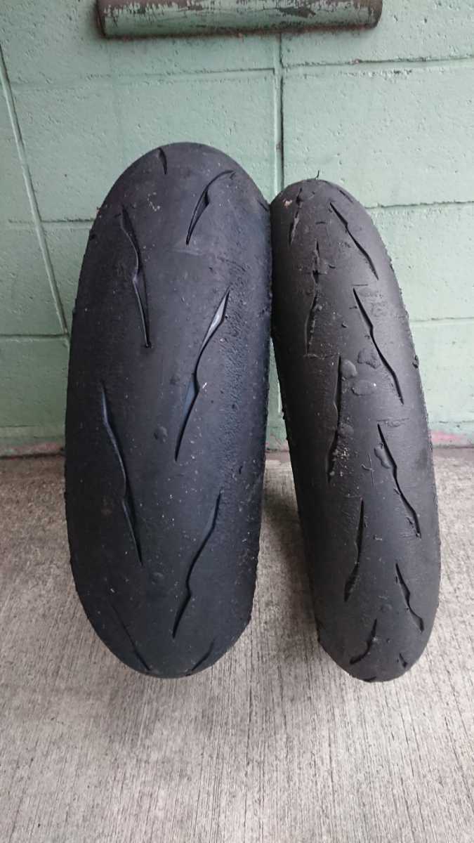 ブリヂストンバトラックスレーシングR11 前後セット 120/600R17 180