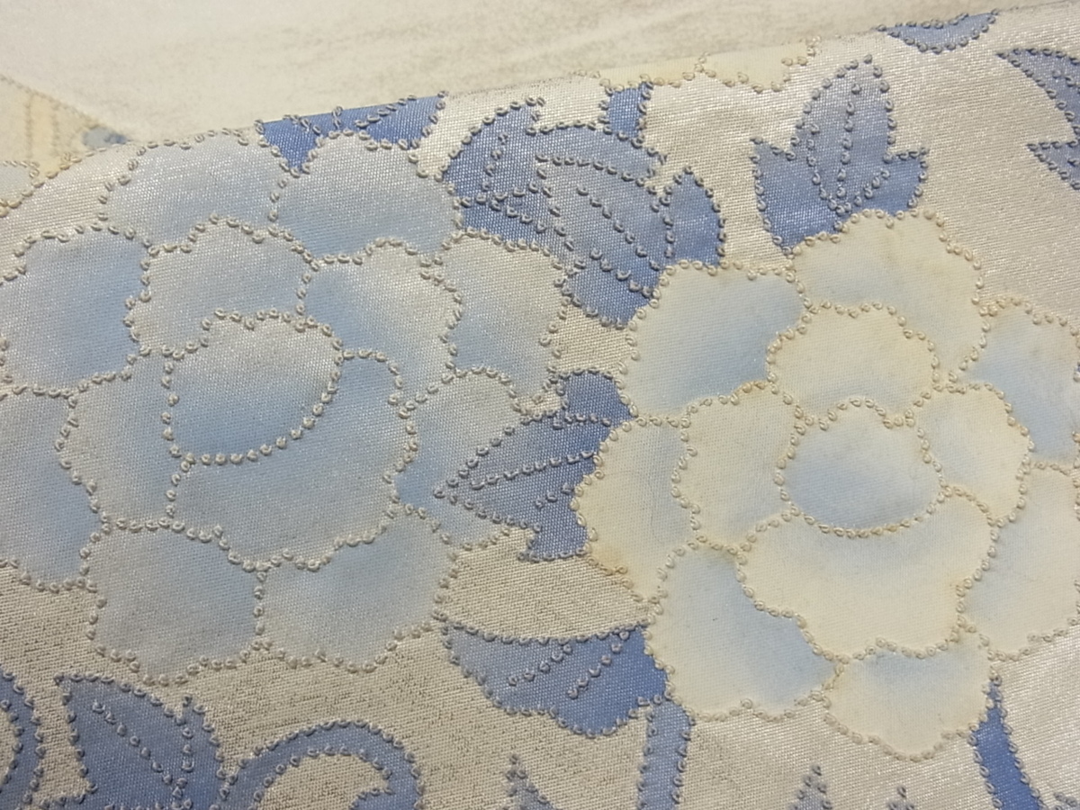 着物屋こころ□太鼓柄袋帯 中国三大刺繍 相良刺繍 切嵌花唐草文 正絹
