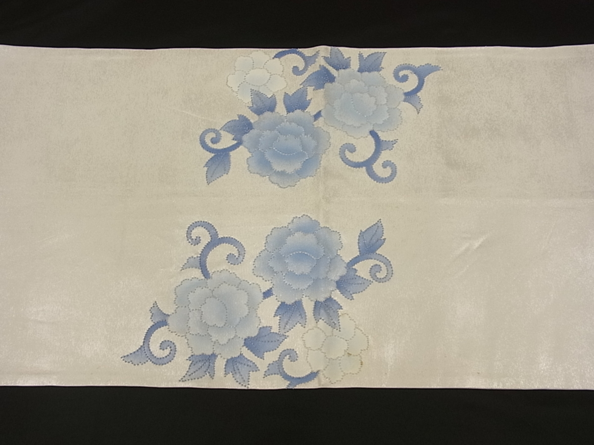 着物屋こころ□太鼓柄袋帯 中国三大刺繍 相良刺繍 切嵌花唐草文 正絹