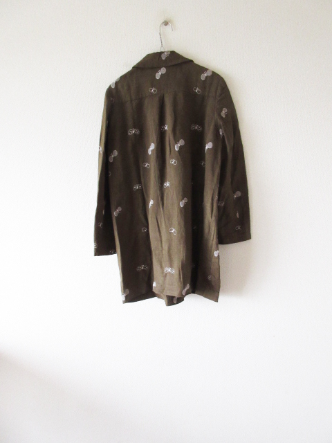 美品 mina perhonen laundry /ミナペルホネン choucho リネンコート 38 
