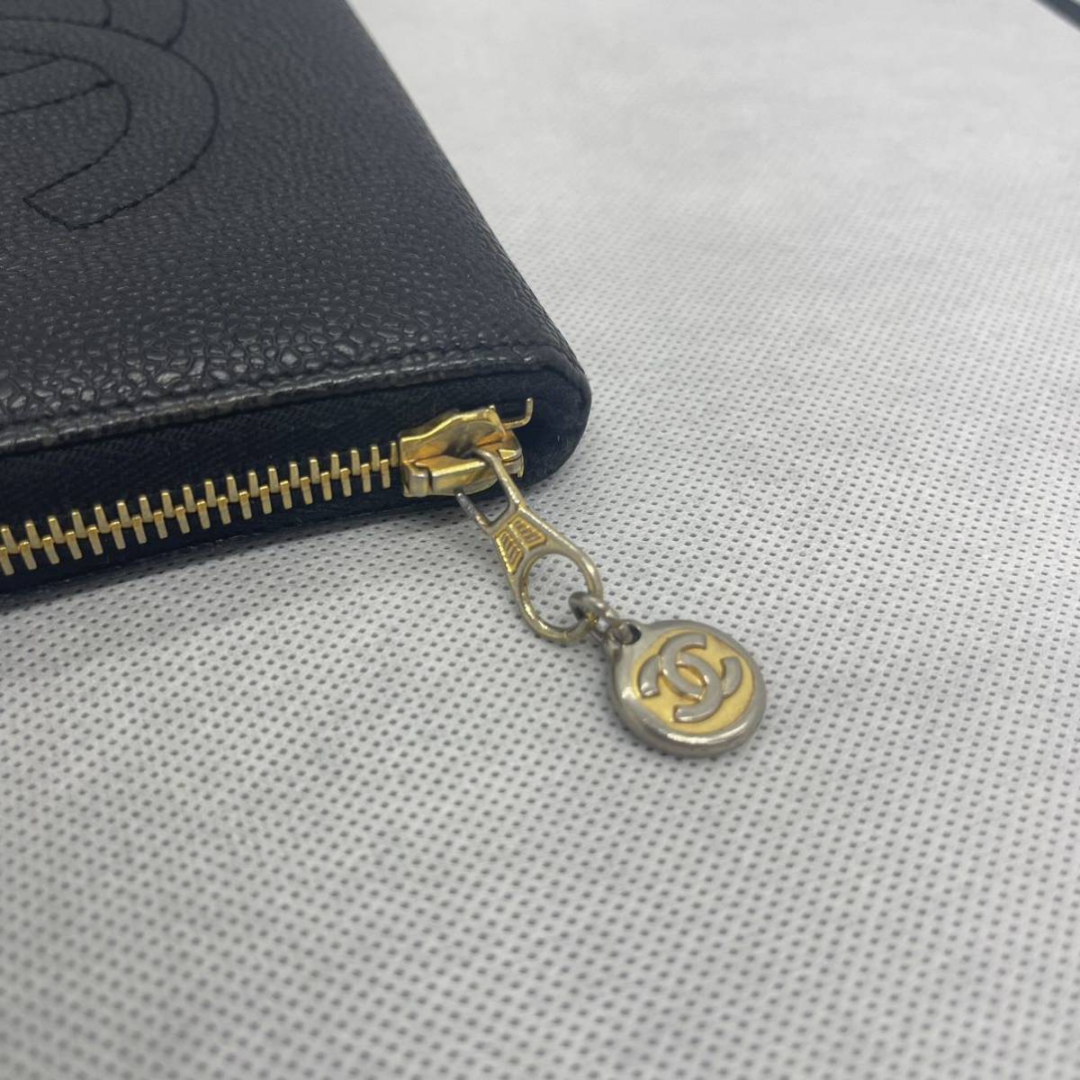 1301 CHANEL ヴィンテージ シャネル キャビアスキン ラウンド
