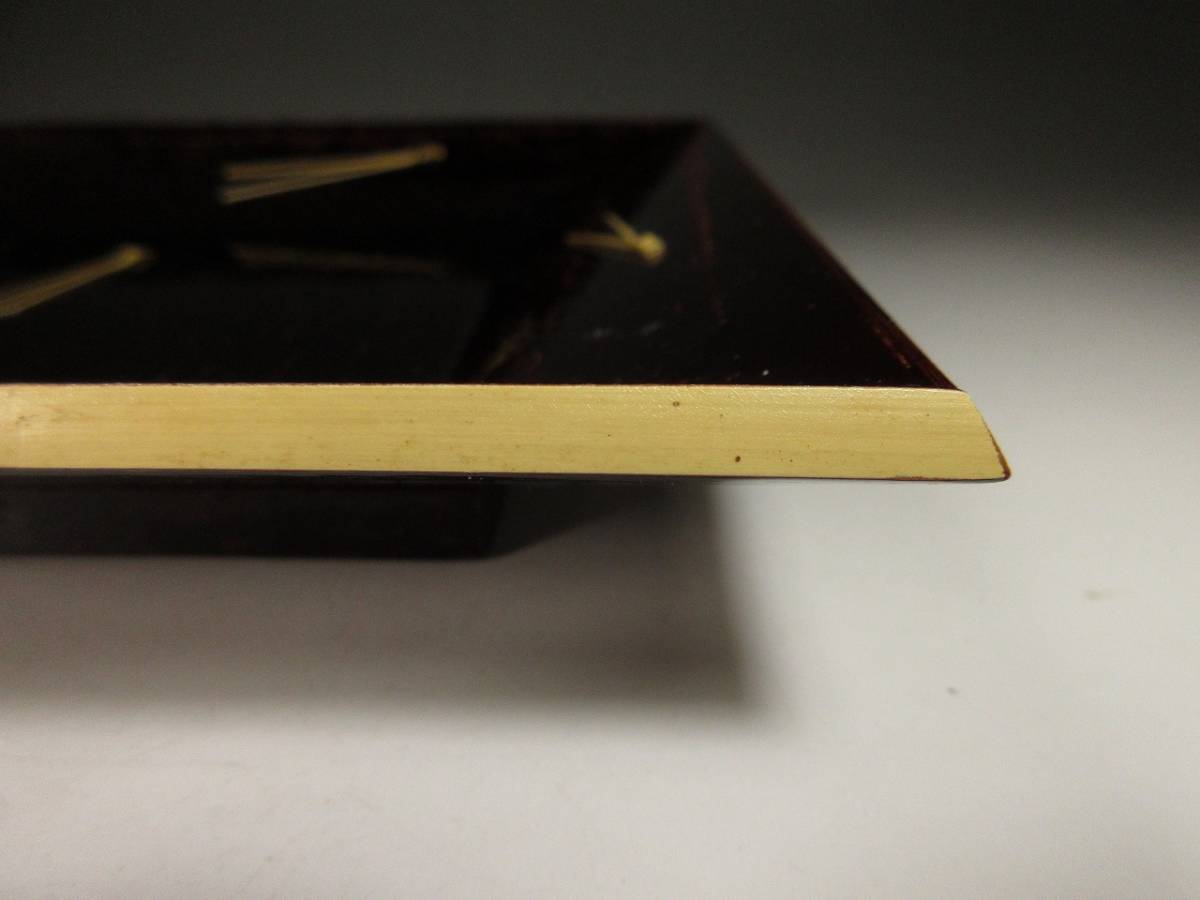 漸 中村宗悦 宗完好 竹縁 松葉 四方盆 菓子器 漆芸 漆器 茶道具 共箱 共布 本物保証 Hy614盆｜売買されたオークション情報 