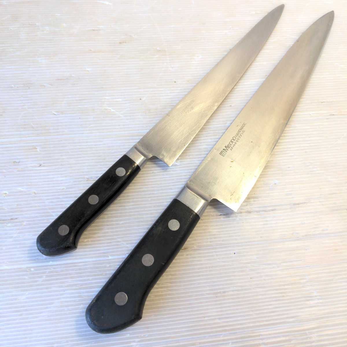  ミソノ ステンレス モリブデン鋼 包丁 まとめて 牛刀 牛刀包丁 調理器具 MISONO HANDMADE(牛刀)｜売買されたオークション情報、yahooの商品情報をアーカイブ公開 - オークファン 包丁