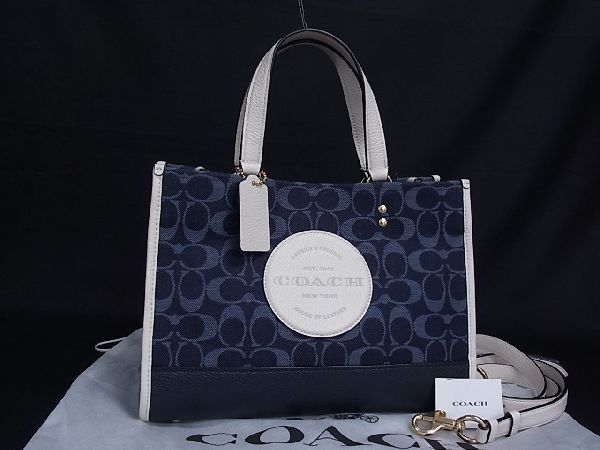 1円 ■新品■未使用■ COACH コーチ C2826 デンプシー シグネチャー ジャガード 2WAY ハンドバッグ ショルダー ネイビー系 AD4692fN C2826 コーチ COACH(コーチ) Signature Jacquard With