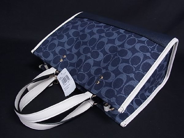 1円 ■新品■未使用■ COACH コーチ C2826 デンプシー シグネチャー ジャガード 2WAY ハンドバッグ ショルダー ネイビー系 AD4692fN C2826 コーチ COACH(コーチ) Signature Jacquard With