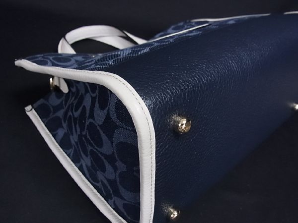 1円 ■新品■未使用■ COACH コーチ C2826 デンプシー シグネチャー ジャガード 2WAY ハンドバッグ ショルダー ネイビー系 AD4692fN C2826 コーチ COACH(コーチ) Signature Jacquard With