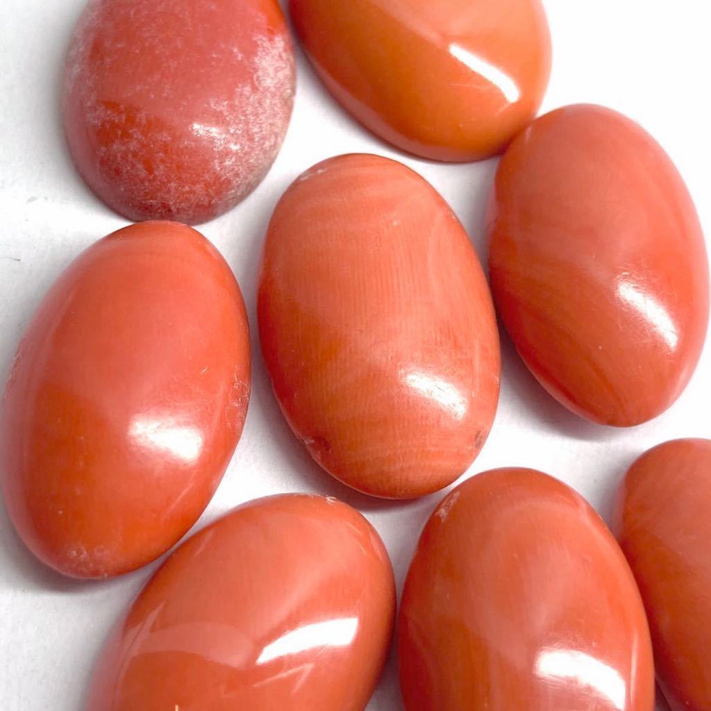 □天然本珊瑚8点おまとめ20g□100ct 11.5-12.8mm ルース 裸石
