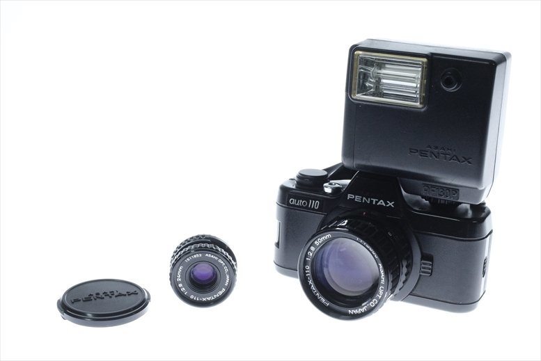 動作確認済PENTAX auto 110 フィルムカメラ 24mm F2.8付き 