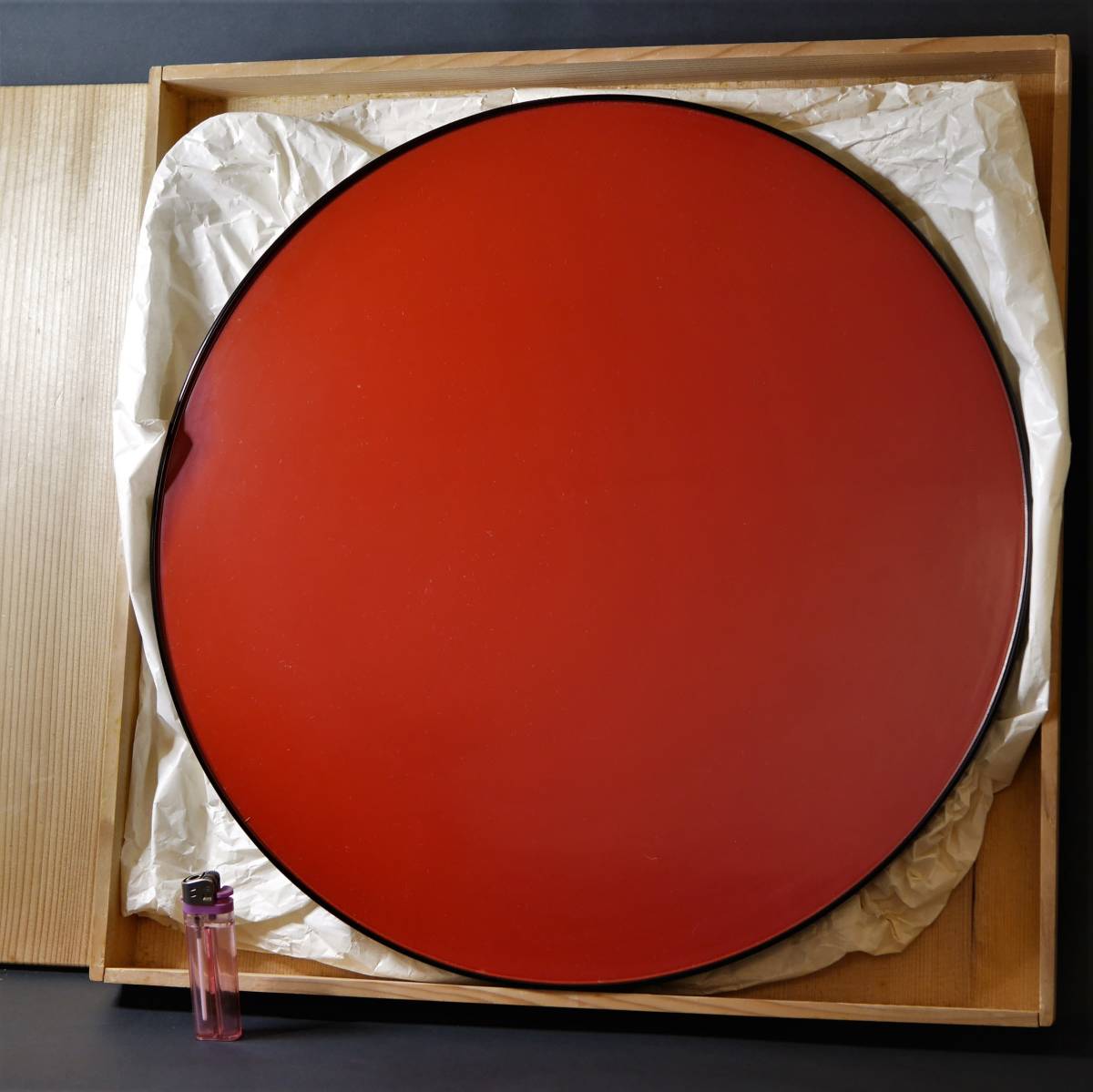 東大寺　日の丸盆　二月堂　未使用　美品　42cm 旧家から～◇ 日の丸盆 42㎝ 美品 東大寺 二月堂練行衆盤 日乃丸盆