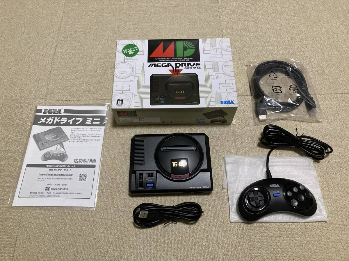 [セガ] メガドライブミニ 本体一式 付属品完備 箱説あり 程度良好_1