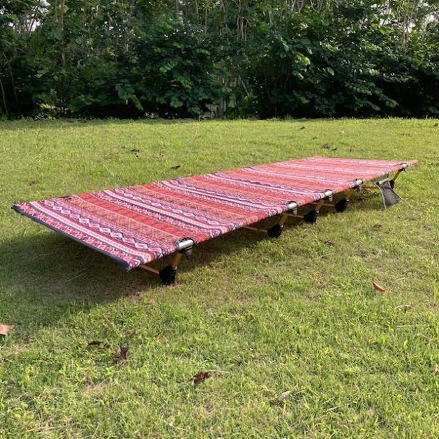 アルミコット　フラワー　GEJ-LCF　ローコット　アウトドアベッド　簡易ベッド　ソロキャンプ