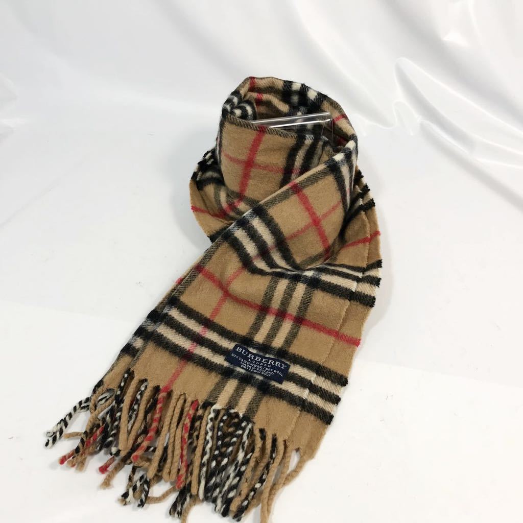 マフラー バーバリー 美品 BURBERRY ノバチェック カシミヤ カシミヤ