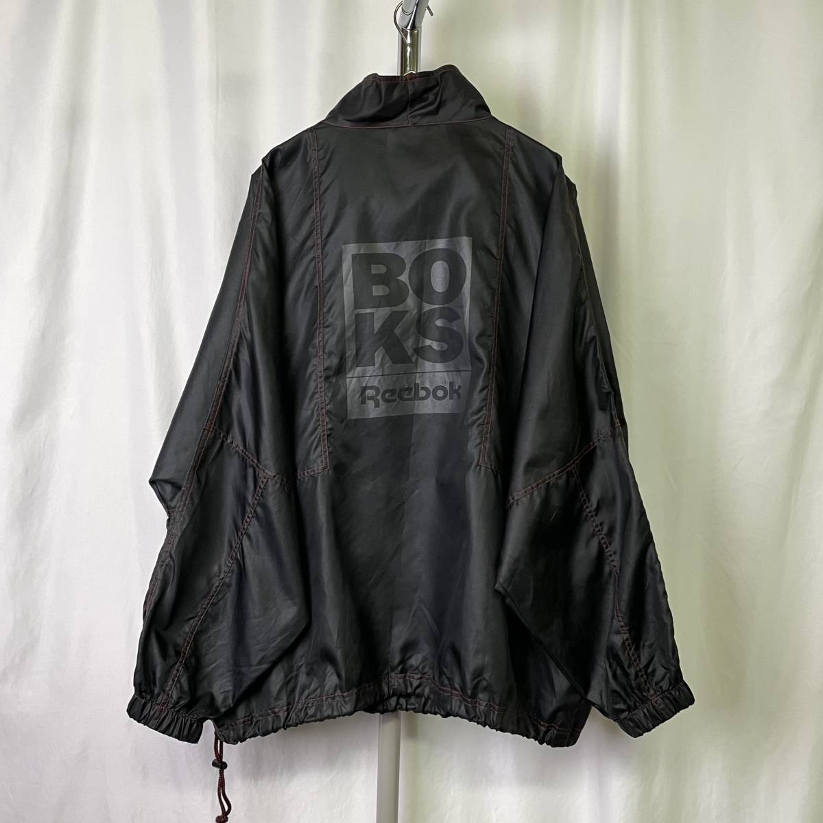 90s Reebok BOKS ナイロン ジャケット XL ビッグサイズ ブラック 黒 