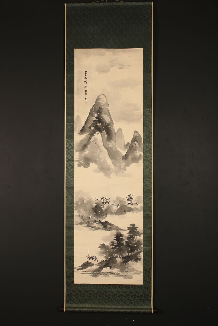 人気，得価 模写 一灯 nb3264 山本琴谷 夏山煙雨図 桜間青涯 渡辺崋山に師事 島根の人 江戸時代後期(山水、風月)｜売買されたオークション情報、yahooの商品情報をアーカイブ公開 - オークファン 山水、風月