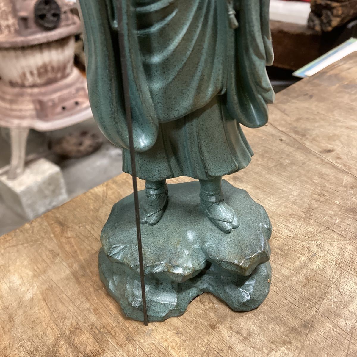 空海 弘法大師 秀雲 仏教美術 高さ24cm 仏像 合金製 青銅色仕上 牧田