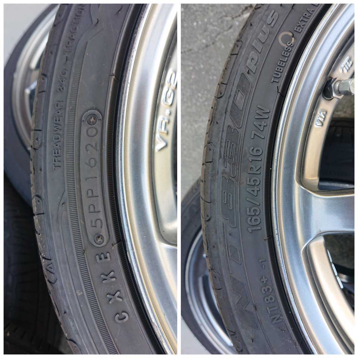 RAYS VOLK RACING VR.G2 16×5.5J +47 4穴 PCD100 タイヤ165/45R16 