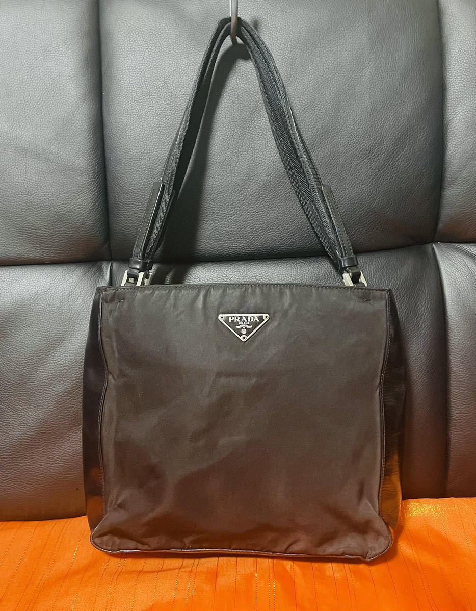 ◇PRADA プラダ◇クロコ型押し◇ナイロン カーフ レザー 本革◇ハンド