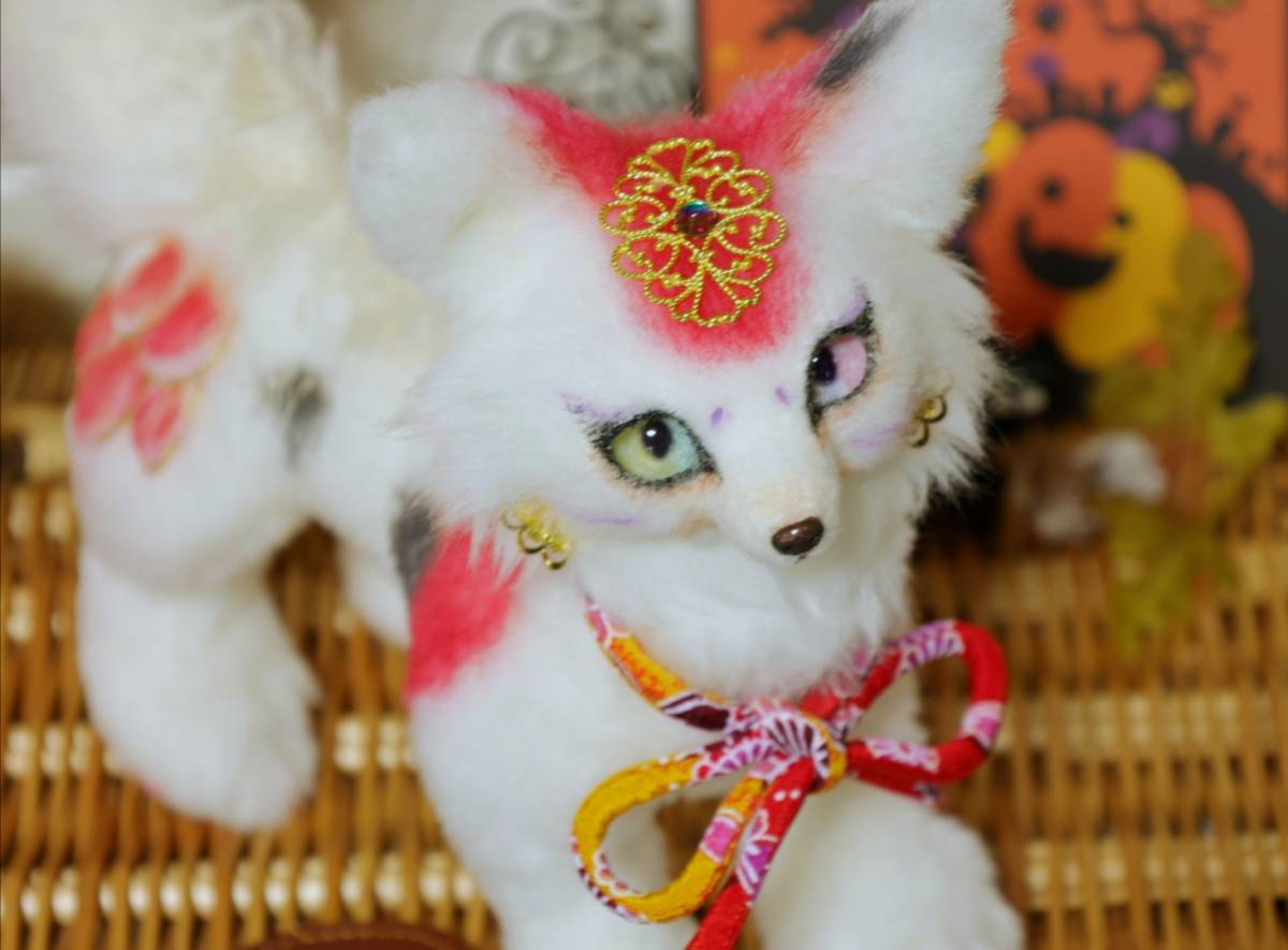 鯉キツネ・ぬいぐるみ・アートドール・ハンドメイド・狐・doll 【公式