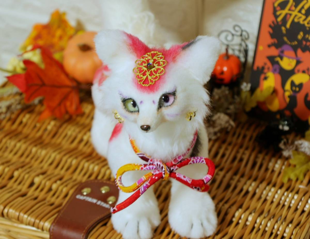 鯉キツネ・ぬいぐるみ・アートドール・ハンドメイド・狐・doll 【公式