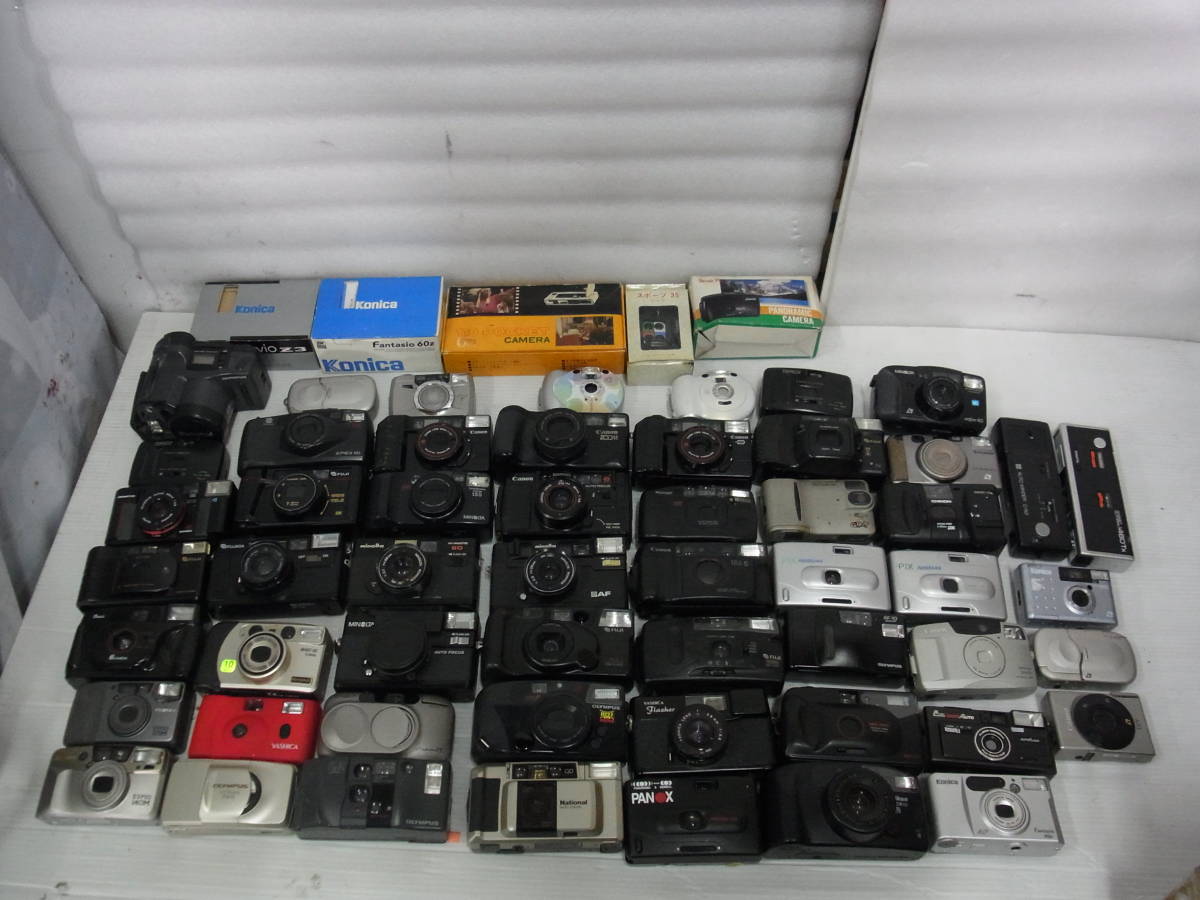 F1/コンパクト フイルムカメラ 59個 超大量まとめセット PENTAX YASHICA Nikon OLYMPUS Konica Canon FUJIFILM 等