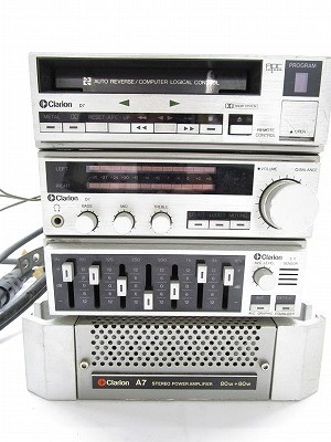 0019　クラリオン　カセットデッキ　チューナー　スピーカー　GD-807A/GA-807A/GE-805A/GC-807A カーステレオ　当時物/C1301【山賊村】　 クラリオン カセットデッキ Clarion PA-886A 現状品 CK199カセットデッキ