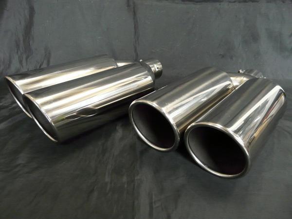 ワンオフマフラー制作用デュアルマフラー出口スラッシュ15°カット50.8φ