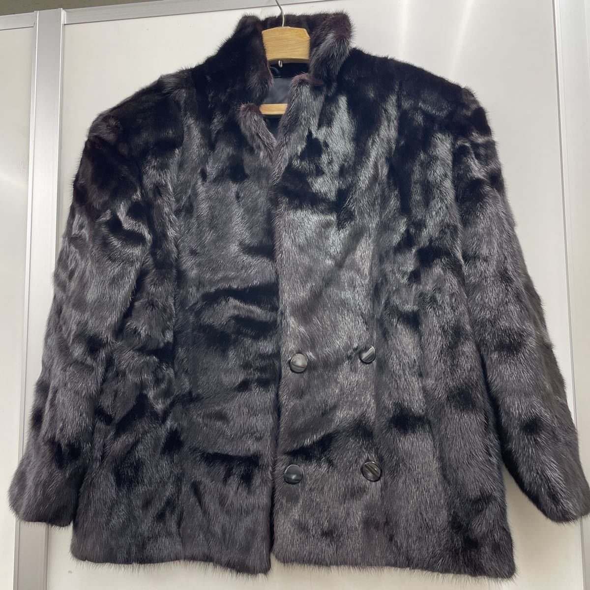 7. 毛皮 コート アウター MINK ミンク リアルファー ダークブラウン 茶 