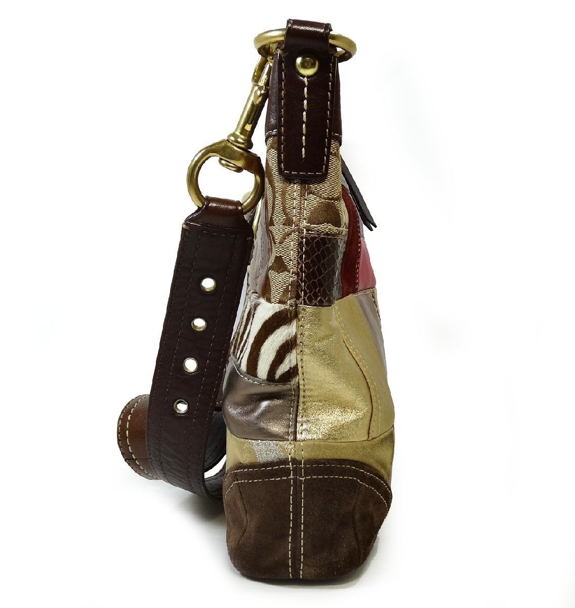 中古 COACH/コーチ ショルダーバッグ パッチワーク 10436 キャンバス 