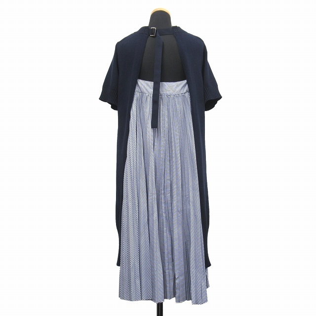 美品 19SS サカイ sacai 切替 ドッキング ニット ロング ワンピース