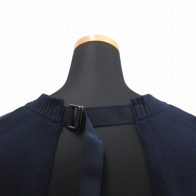 美品 19SS サカイ sacai 切替 ドッキング ニット ロング ワンピース