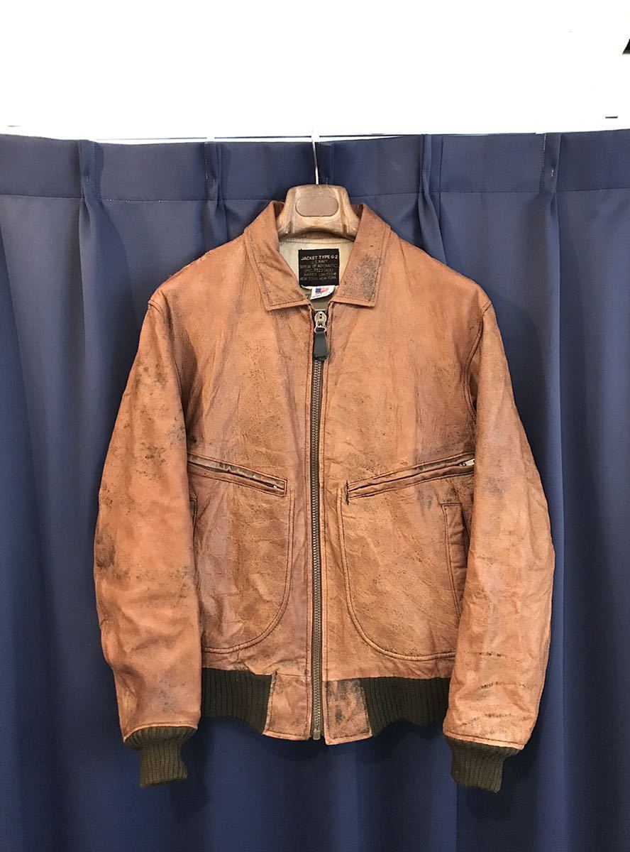 ☆AVIREXアヴィレックス☆80's古着G-2JACKET G2ジャケットレザージャケット ビンテージ 皮ジャン フライトジャケット 38