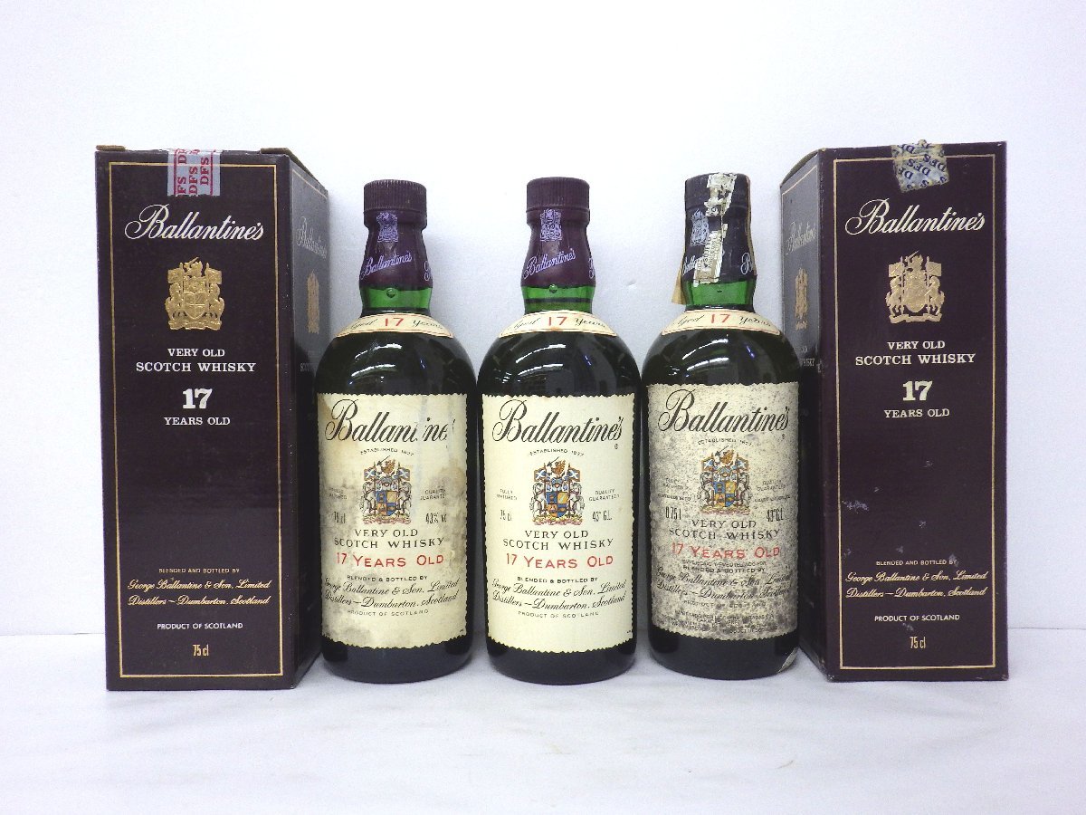 古酒 未開栓 3本セット Ballantine's バランタイン 17年 VERY OLD